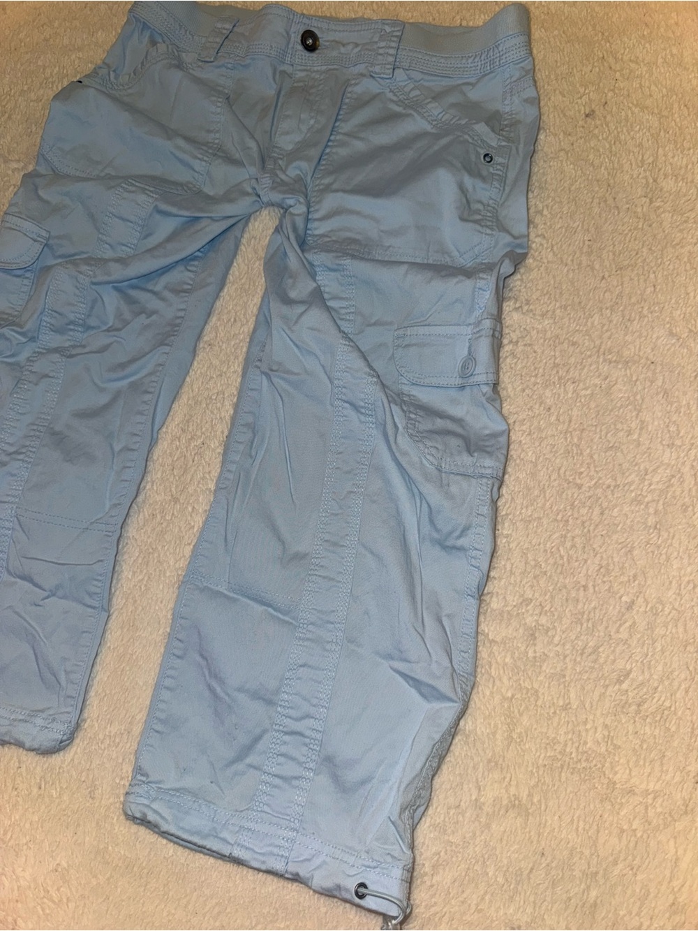 Style & Co Baby Blue Cargo Capri Pants Y2K Utility 🌸🩵 - Picture 3 of 9